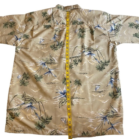 Reliq Casual Button Down Hawaiian Style‎ Shirt Tropical with Palm Trees Mens XL - Picture 10 of 10